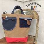 tuttifun＊青とデニムポケットのツートンバック