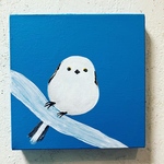 アクリル画「シマエナガ」