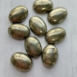 【18×13mm  2個】パイライト　オーバル　カボション 開運　邪気払い