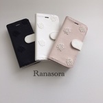 手帳型もこもこ花束  iPhoneケース