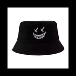 【BAD_smile バケットハット。】ハット 帽子 黒 ブラック 病みかわいい ゴシック パンク ロック 量産型 ゴスロリ ストリート ユニセックス メンズ  Y2K