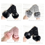 【再販】【新作】【数量限定】カメリアリボンファー手袋　ファーグローブ　カメリア　リボン　手袋　ファー