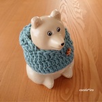 POLAR BEAR • しろくま貯金箱　　　* フード付きポンチョ　col. turquoise