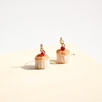 旅する小鳥の桜の実カフェ＊ミニチュアプレーンマフィンピアス/イヤリング【個別発送】(珈琲豆/スイーツ/フード/フェイク/喫茶/個性/リアル/大人かわいい/カジュアル/シンプル/セット/カップケーキ/
