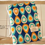 ほぼ日手帳対応カバーカズンサイズ　A5手帳カバー 　レトロなしずく柄　ブルー　綿麻ハーフリネン