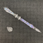 【1点限定 ブルー パープル クリスタル ロッド ガラスペン 】