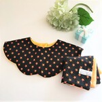 ハロウィンもくもくスタイとハンカチのセット*Halloween*ハロウィンパーティー*スター*プレンジイエロー*ラメスター*ブラック*リバーシブル*付けえり風