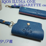 アイコスイルマワン＆タバコケース　イタリア産 ブルーは