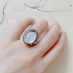 再販【リング】オーロラカボション(18mm×13mm)/シルバーリング