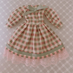 リカちゃん　ジェニーちゃん　22,27cmドールサイズ服　ピンク×グレー♪ バレンタインワンピース