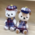 ハンドメイドわんぱく双子の小さなテディベア風クマぬいぐるみ🧸ベージュ