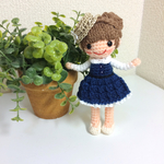 [no.0031]　【ゆめぐるみ】虹色ちゃん(ネイビー)　【あみぐるみ】