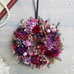Petite Couronne＜Rouge france＞＊クリスマス＊秋＊冬＊リース＊ミニリース ＊ウィンターリース＊プリザーブドフラワー＊お花＊ギフト＊結婚祝い＊お誕生日祝い