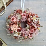 Petite Couronne＜ Brique france＞＊クリスマス＊秋＊冬＊リース＊ミニリース ＊ウィンターリース＊プリザーブドフラワー＊お花＊ギフト＊結婚祝い＊お誕生日祝い＊新築祝い