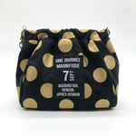 ブラック&ゴールド大人可愛いバネ口消臭マナーポーチバネポーチ 