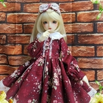 スーパードルフィー アウトフィット ボルドー色の長袖ワンピ