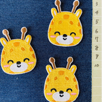 3枚入り　キリン刺繍アイロンワッペン