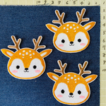 3枚入り　シカ　鹿しか刺繍アイロンワッペン