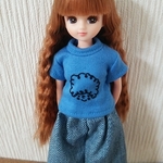 Tシャツ・ガウチョパンツセット(青)