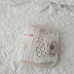 achacha09様ご予約品)リネンとアンティークレースの二つ折り財布②
