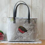 bun〜様オーダー品☆フランスリネン&リバティ『鳥』M バッグ