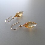 14kgf＊シトリン　ダイヤカット　ピアス