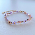 🌼ﾋﾞｰｽﾞﾌﾞﾚｽﾚｯﾄ…pink &purple🌼