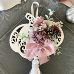 ハロウィン　パンプキン壁飾り　ピンク　布花スワッグ　アーティフィシャルフラワー　誕生日プレゼント  引っ越し祝い　ギフト