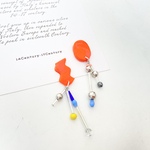（一点物）orange plastic+vintage ビーズ