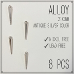 【553】金属チャーム・ロングスパイクAtS(8個)