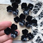 【2粒】26mm/ブラック/フラワーパーツ