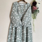 コーデュロイお袖ふんわり💐ギャザーワンピース~マーガレット~