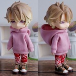 ポンチピンク　パーカーとパンツのセット　（ねんどろいどどーるオビツ11ボディ共有サイズ）