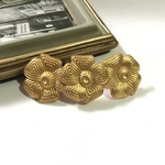 FRANCE VINTAGE フラワーバレッタ　ヘアアクセ　ヴィンテージ　リボン　アンティーク  クラシカル　フラワー　大ぶり　クリップ　ナチュラル　結婚式　シルバー　　秋冬　ボタニカル　フランス