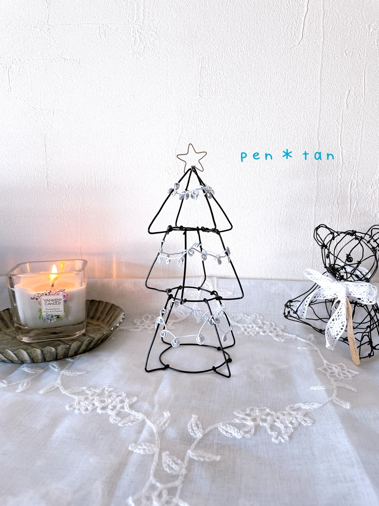 ミニクリスマスツリー☆ワイヤーアート インテリア ワイヤークラフト