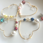 NEW マットパール ハート♡ノンホールピアス