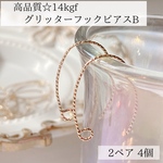 【14kgf】スパークル  グリッター　ピアスフック B 2ペア4個　アレルギー対応　素材　パーツ　ゴールド　