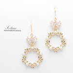 Butterfly & Ribbon wreath(905) ピアス/イヤリング/ノンホールピアス/樹脂ピアス