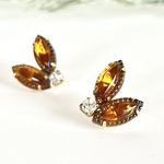 vintage フェザーピアス topaz