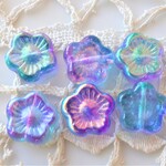 花畑　青紫　チェコビーズ６個