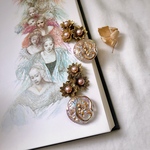 .｡.:✽ Autumn dress Ⅱ ✽.｡.:* チェコガラスボタン イヤリング