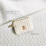 Baby teddyベージュくま　コインケース　ヌビ　イブル　3匹のくまさん　刺繍
