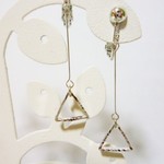 揺れるシックなチェコパールイヤリング＆ピアス