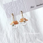 シャボン玉の上の金木犀　イヤリングorピアス（送料無料）