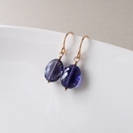 14kgf＊アイオライト　オーバルカット　ピアス