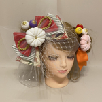 [セミオーダー中　別添布花付　タッセル有り] 髪飾り　リボン　花　A　２　鞠