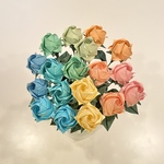カラフルな折り紙バラ(ミニ)18本セット パステルカラー