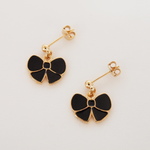 《SALE》リボンピアス BK