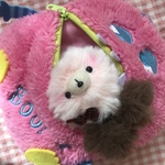 小さいおめめうさぎちゃん ピンク茶あみぐるみ