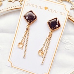 ブラウン♡タッセルチェーンのピアス(イヤリング)